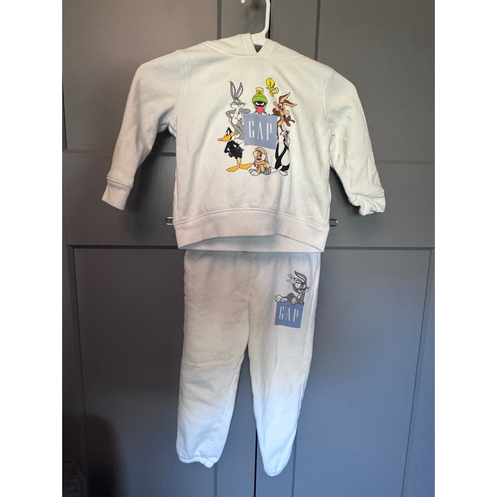 Baby Gap x Looney Toons White Hoodie & Sweatpants Set 3T